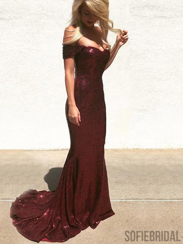 Lovely Sequin Tulle Cross Back Prom Dresses, Sexy Mermaid Prom Dresses, Formal Dresses, PD0380