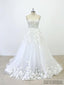 Strapless Lace See Through Beaded A-line Unique Wedding Dresses Online, WD391