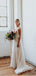 A-line Spaghetti Straps V-neck Long Backless Lace Tulle Wedding Dresses, WD0479