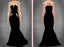 Blake Lively Sexy Mermaid Black Velvet Sequin Prom Dresses, PD0964