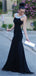 Sheath Halter Backless Long Black Prom Dresses With Rhinestone, PD0036