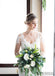 Sheath V-neck Long Sleeves Open-back Lace Wedding Dresses, WD0473