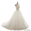 See Through V Neck A-line Lace Long Custom Cheap Wedding Bridal Dresses, WD300