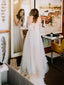 Ivory Tulle Long A-line Simple Elegant Wedding Dresses, WD0289
