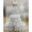 Simple Design Hi-low Sexy Mermaid White Chiffon Wedding Party Dresses, WD0022
